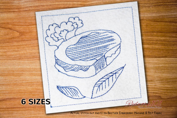 Bison Meat Chop Embroidery Design
