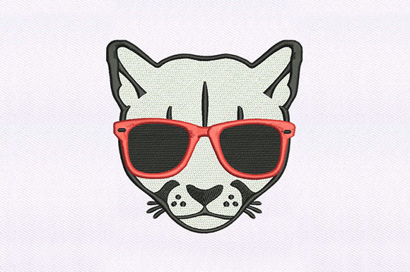 Cool Puma Cat Embroidery Design