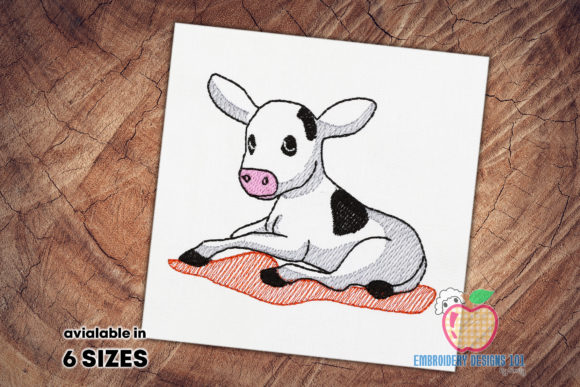Cute Calf Laying on Ground – A Seasonal Embroidery Review
