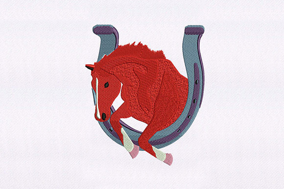 Jumping Red Horse Design