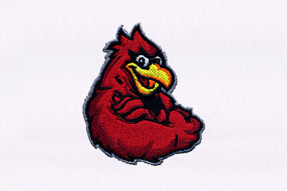Muscular Red Bird Design Review for Embroidered Gifts