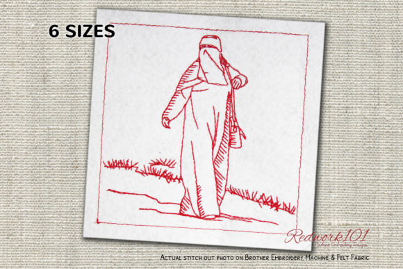 Muslim Woman in Burkha Lineart Design Review
