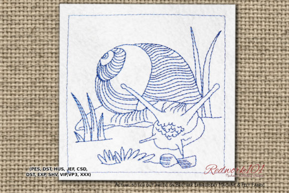 Roman Snail Redwork Design Review for Small Business Merch
