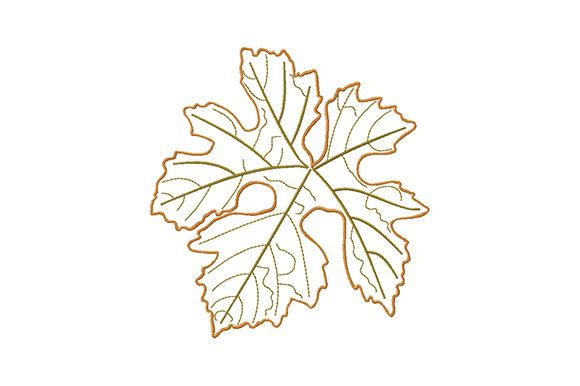 Single Autumn Falling Leaf Embroidery for Boutique Apparel