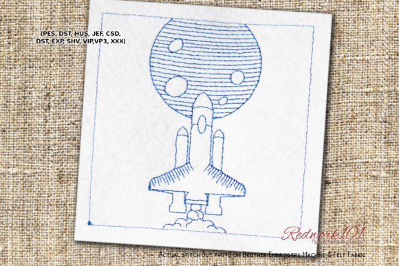 Space Shuttle Embroidery Design